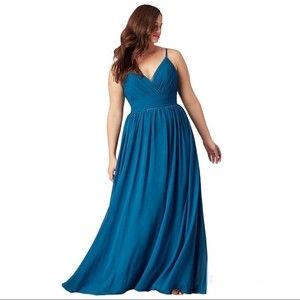 PromGirl Chiffon Long Formal Dress with Ruched Bodice - Skyway, 14
